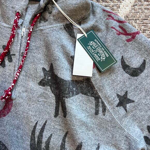 POLO COUNTRY RALPH LAUREN BRUSHED FLEECE PRINTED GRAPHIC HOODIE. NEW WITH TAGS.M - Picture 3 of 8